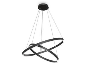 4255596720719 - Licht-erlebnisse - Kronleuchter led Aluminium rund ø 80 cm h max 120 cm Schwarz 4000 k neutralweißes Licht 5200 lm