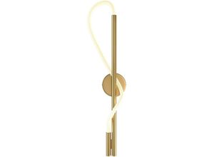 4255596721235 - Wandlampe Aluminium LED 844 cm hoch in Gold Weiß warmweißes Licht 3000 K 600 lm Modern Wandleuchte