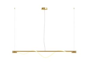 4255596721273 - Licht-erlebnisse - Hängelampe led Aluminium in Gold Weiß länglich warmweißes Licht 3000 k 910 lm Modern Pendelleuchte - Gold Weiß