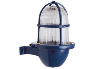 4255596723093 - Licht-erlebnisse - Wandlampe außen Glas Messing E27 IP64 18 cm hoch Blau Maritim Außenwandleuchte