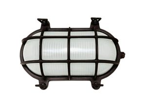 4255596723123 - Licht-erlebnisse - Außenwandlampe Glas Messing massiv E27 IP64 24 cm breit Schwarz Antik Maritim Wandlampe außen 4255596723123 - Licht-erlebnisse - Außenwandlampe Glas Messing massiv E27 IP64 24 cm breit Schwarz Antik Maritim Wandlampe außen
