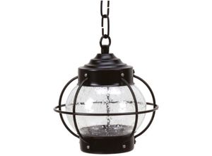 4255596723604 - Außenleuchte Messing Glas E27 IP23 d 20 cm rund Schwarz Maritim Außenlampe