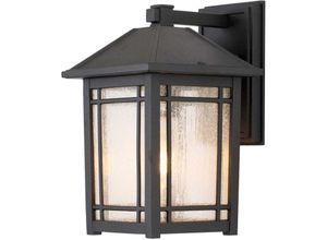 4255596729309 - Licht-erlebnisse - Wandlampe außen Aluminium Glas 326 cm hoch IP44 Schwarz E27 Rustikal