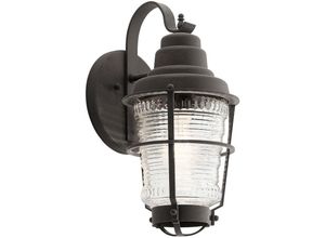 4255596729361 - Licht-erlebnisse - Außenlampe Wand Aluminium Glas h 368 cm IP44 Zink verwittert E27 Vintage Außenleuchte