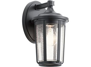 4255596729613 - Licht-erlebnisse - Wandlampe außen Glas Aluminium E27 IP44 h 279 cm Schwarz Vintage Außenlampe Wand