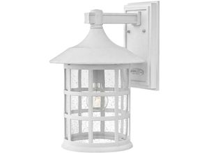 4255596729866 - Licht-erlebnisse - Außenwandlampe Glas 389 cm hoch IP44 Weiß E27 Vintage Design Außenlampe Wand