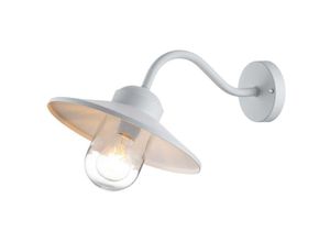 4255596730077 - Licht-erlebnisse - Außenleuchte Wand Edelstahl Glas b 275 cm IP44 Weiß E27 Maritim Außenlampe