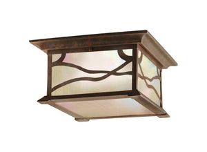 4255596730466 - Licht-erlebnisse - Deckenlampe außen Aluminium Glas b 298 cm IP44 in Kupfer Antik E27 2-flammig quadratisch 4255596730466 - Licht-erlebnisse - Deckenlampe außen Aluminium Glas b 298 cm IP44 in Kupfer Antik E27 2-flammig quadratisch