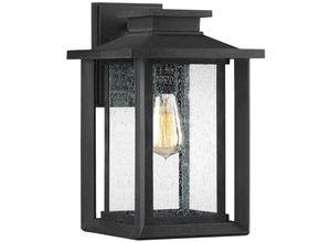 4255596730602 - Licht-erlebnisse - Wandleuchte außen Glas 357 cm hoch IP44 Schwarz E27 Vintage Außenwandleuchte