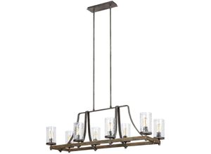 4255596731050 - Pendelleuchte Metall Glas H max 1871 cm Schiefergrau Eiche verwittert E27 länglich Rustikal 4255596731050 - Pendelleuchte Metall Glas H max 1871 cm Schiefergrau Eiche verwittert E27 länglich Rustikal