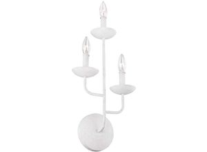 4255596731098 - Licht-erlebnisse - Wandlampe Metall 61 cm hoch Weiß E14 3-flammig Landhaus Stil