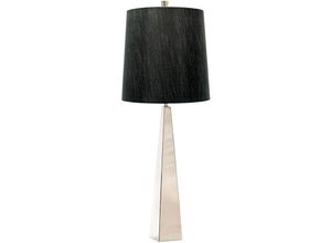 4255596731180 - Licht-erlebnisse - Nachttischleuchte Metall Stoff 79 cm Nickel poliert Schwarz E27 Modern Nachttischlampe