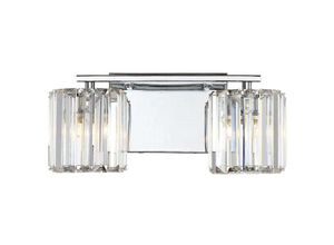 4255596731951 - Licht-erlebnisse - Wandleuchte Glas Metall G9 IP44 3000 k warmweiß 600 lm 343 cm breit Kristall Chrom poliert