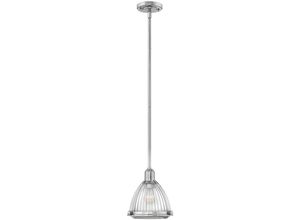 4255596732040 - Licht-erlebnisse - Hängeleuchte Metall Glas E27 d 248 cm h max 1076 cm Nickel poliert rund Vintage Hängelampe