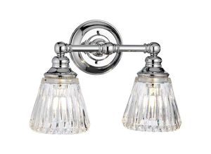 4255596733061 - Licht-erlebnisse - Badezimmerlampe Metall Glas G9 IP44 352 cm breit Chrom poliert 2-flammig länglich 600 lm