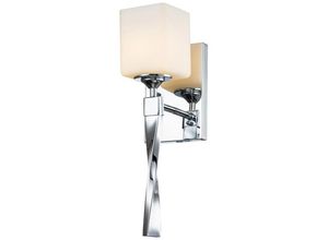 4255596733542 - Licht-erlebnisse - Badezimmerleuchte Metall Glas G9 IP44 h 413 cm Chrom poliert Weiß warmweißes Licht 3000 k 300 lm