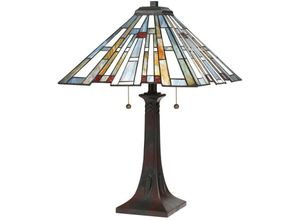 4255596733658 - Licht-erlebnisse - Nachttischleuchte Glas Metall 629 cm hoch in Bronze Antik Bunt 2-flammig Tiffany Stil Tischleuchte 4255596733658 - Licht-erlebnisse - Nachttischleuchte Glas Metall 629 cm hoch in Bronze Antik Bunt 2-flammig Tiffany Stil Tischleuchte