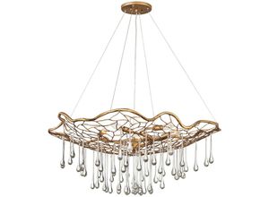 4255596734457 - Pendelleuchte Metall E14 914 cm breit h max 3366 cm in Gold rund Modern Hängeleuchte