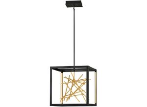 4255596735119 - LED Hängelampe Metall B 51 cm H max 1431 cm in Schwarz Gold quadratisch warmweißes Licht 3000 K