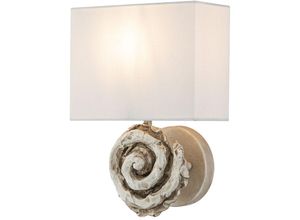 4255596735232 - Licht-erlebnisse - Wandlampe Stoffschirm 318 cm hoch Creme Weiß Modern