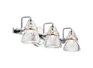 4255596735317 - Licht-erlebnisse - Badleuchte Glas Metall G9 IP44 warmweißes Licht 3000 k 900 lm 559 cm breit Chrom poliert 3-flammig