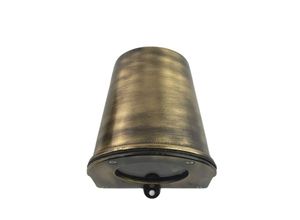 4255596736376 - Licht-erlebnisse - Außenleuchte Wand Messing Glas GU10 IP54 10 cm hoch in antik Vintage Design