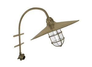 4255596736598 - Licht-erlebnisse - Wandleuchte außen Messing Glas E27 IP54 65 cm hoch mit Schalter in Maritim Wandlampe