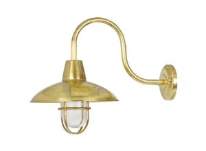 4255596736628 - Außenwandlampe Messing massiv Glas 37 cm hoch IP64 in E27 Maritim