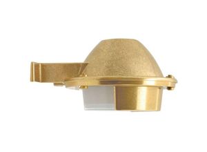 4255596736673 - Licht-erlebnisse - Außenlampe Wand Messing Glas 14 cm breit IP64 in G9 Maritim Wandleuchte außen