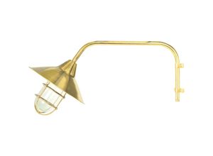 4255596736697 - Außenwandlampe Glas Messing E27 IP44 26 cm breit in Maritim Wandlampe außen