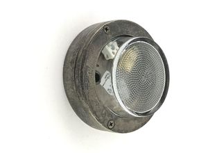 4255596737502 - Licht-erlebnisse - Außenwandlampe Echt-Messing Glas ø 14 cm rund IP64 Zinn G9 Maritim Kellerlampe