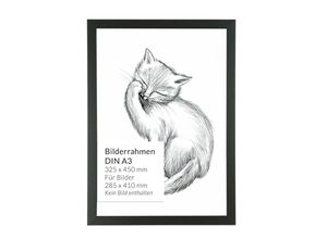 4255596738844 - Licht-erlebnisse - Bilderrahmen din A3 Schwarz 45 x 325 cm bruchsicher Holz Kunststoff Wand Rahmen