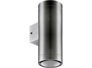 4255596738974 - Licht-erlebnisse - Wandleuchte außen Edelstahl Glas GU10 IP54 21 cm hoch Up Down Chrom matt 2-flammig länglich Modern