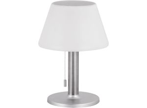 4255596739766 - Licht-erlebnisse - led Tischleuchte außen Solar Edelstahl 28 cm hoch IP44 Chrom Weiß rund Modern Tischlampe 4255596739766 - Licht-erlebnisse - led Tischleuchte außen Solar Edelstahl 28 cm hoch IP44 Chrom Weiß rund Modern Tischlampe