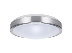 4255596739988 - Licht-erlebnisse - led Deckenleuchte Metall IP44 4000 k neutralweiß 1160 lm rund d 26 cm in Silber Weiß Modern