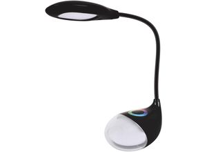 4255596740137 - Licht-erlebnisse - Schreibtischlampe led dimmbar Touch Flexarm 32 cm hoch Schwarz Weiß mit Farbwechsel 4100 + rgb k