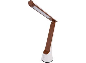 4255596740373 - Licht-erlebnisse - Schreibtischlampe led mit Dimmer 295 cm Braun Weiß Farbwechsel 4400 k 695 lm Modern