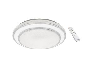 4255596740397 - Licht-erlebnisse - Deckenlampe Metall led mit Dimmer IP44 rund ø 50 cm Chrom Weiß Farbwechsel 4200 k 5780 lm Modern