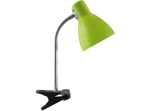 4255596740526 - Licht-erlebnisse - Tischlampe Kinderzimmer Edelstahl Flexarm 36 cm Klemmleuchte Grün Schwarz E27