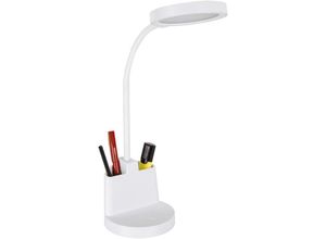 4255596740540 - Licht-erlebnisse - led Tischleuchte Kinderzimmer Dimmer Touch Schalter Edelstahl Flexarm 555 cm hoch Weiß 560 lm