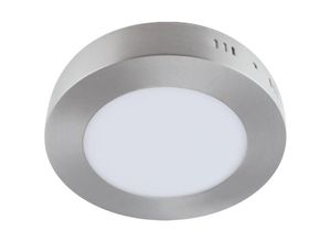4255596741066 - Licht-erlebnisse - Deckenlampe led Aluminium ø 12 cm rund Chrom matt Weiß 4000 k neutralweiß 580 lm Deckenleuchte