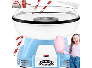 4255598302746 - KESSER® Zuckerwattemaschine Set für dein zuhause - Mit 30x Zuckerwatte Stäbchen & Messlöffel - Retro Cotton Candy Maschine - Zuckerwatte Maschine Mit Zubehör - Höhe 22 cm - 500 W