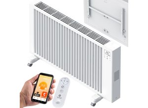 4255598305204 - KESSER® Elektroheizkörper Infrarotheizung energiesparend 2in1 Mobile & Wand-Konvektor Elektroheizung mit WiFi App-Steuerung & Fernbedienung Radiator Heizung elektrisch Heizkörper 24h Timer