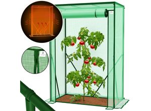 4255598307116 - KESSER® Premium Tomatengewächshaus Foliengewächshaus Gewächshaus klein Tomatenhaus Treibhaus mit Tür zum Aufrollen - 100 x 50 x 150 cm Frühbeet Gemüse Blumen Obst Garten