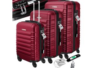 4255598308106 - KESSER® 3tlg Hartschalenkofferset Hartschalenkoffer Reisekoffer Set Reisekofferset Trolley Koffer Inkl Kofferwaage + Gepäckanhänger Rollkoffer Schloss 4 Rollen ABS-Hartschale Teleskopgriff M-L-XL