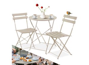 4255598308151 - KESSER® Bistroset 3-teilig Bistrotisch mit 2 klappbaren Stühle Set Balkonset Balkonmöbel Klapp-Möbel Gartenset Sitzgarnitur Gartengarnitur Gartenmöbel Sitzgruppe Metall Bistro Gartentisch inkl Abdeckung