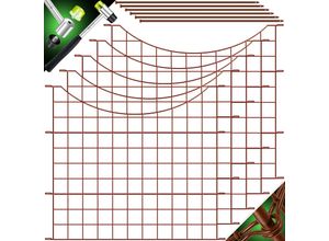 4255598310277 - KESSER® Teichzaun Gartenzaun Steckzaun Komplettset Metall Zaunelemente Inkl Hammer + Befestigungsstäben Zaun zum stecken für Garten Oberbogen Rund Gitterzaun Set Freigehege für Hunde