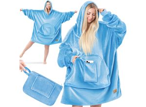 4255598312295 - KESSER® Hoodie Decke Kuscheldecke mit Ärmeln Deckenpullover Vielseitig Tragbare Decke zum Anziehen für Damen & Herren Sweatshirt Warm Kuschelpullover Erwachsene weich Ärmeldecke Oversize