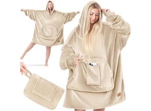 4255598312301 - KESSER® Hoodie Decke Kuscheldecke mit Ärmeln Deckenpullover Vielseitig Tragbare Decke zum Anziehen für Damen & Herren Sweatshirt Warm Kuschelpullover Erwachsene weich Ärmeldecke Oversize