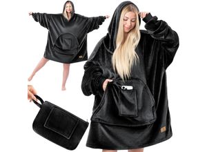 4255598312318 - KESSER® Hoodie Decke Kuscheldecke mit Ärmeln Deckenpullover Vielseitig Tragbare Decke zum Anziehen für Damen & Herren Sweatshirt Warm Kuschelpullover Erwachsene weich Ärmeldecke Oversize